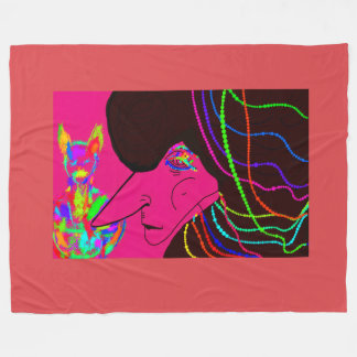 Lady and Her Magical Rainbow Doll  Fleecedecke