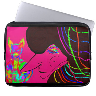 Lady and Her Magical Rainbow Doll Laptop Sleeve