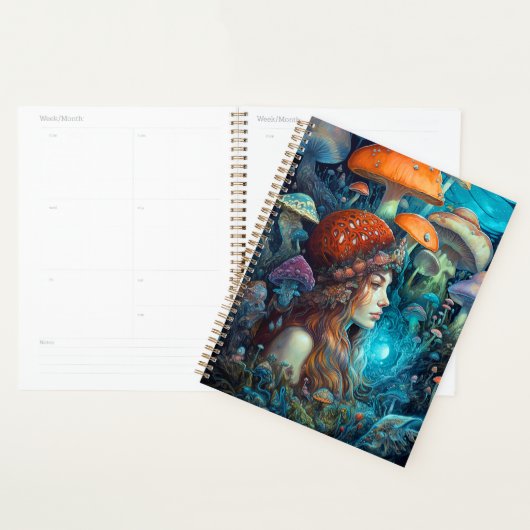 Lady and Mushrooms Surreal Fantasy Art Planner Planer (Anzeige)