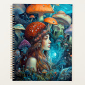 Lady and Mushrooms Surreal Fantasy Art Planner Planer (Vorderseite)