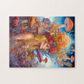 Lady and Mushrooms Surreal Fantasy Art Puzzle (Horizontal)