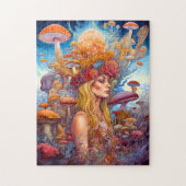 Lady and Mushrooms Surreal Fantasy Art Puzzle (Vertikal)