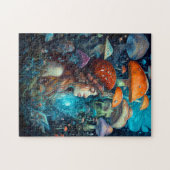 Lady and Mushrooms Surreal Fantasy Art Puzzle (Horizontal)