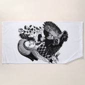 Lady and Night Owl Strandtuch (Vorderseite)