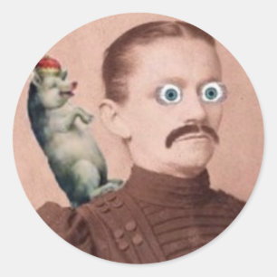 Lady and Pig Sticker