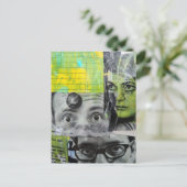 Lady and the Doctors Mixed Media Collage Postkarte (Stehend Vorderseite)