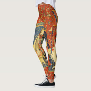 Lady and The Unicorn mittelalterlicher Teppich: Fr Leggings
