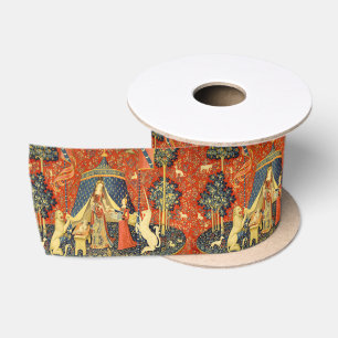 Lady and The Unicorn mittelalterlicher Teppich: Fr Satinband