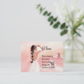 Lady and Unicorn Business Card Visitenkarte (Stehend Vorderseite)