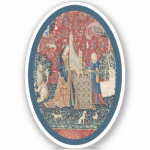 Lady and Unicorn (Hearing) Vinyl Sticker