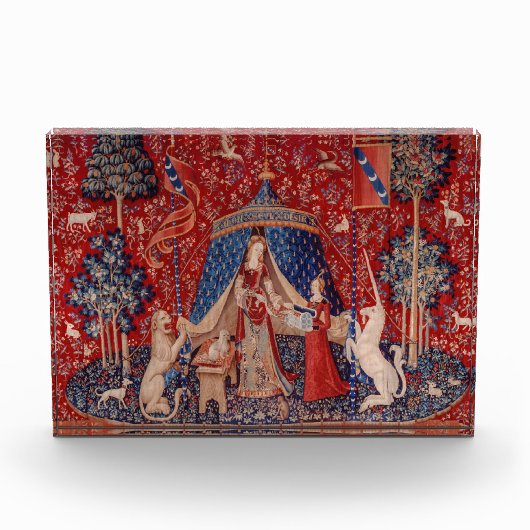 Lady and Unicorn Medieval Tapestry Desire Fotoblock (Vorderseite)