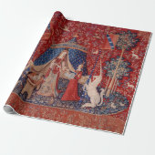 Lady and Unicorn Medieval Tapestry Desire Geschenkpapier (Ungerollt)