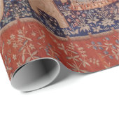 Lady and Unicorn Medieval Tapestry Desire Geschenkpapier (Rolleneckpunkt)