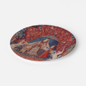 Lady and Unicorn Medieval Tapestry Desire Pappteller (Schrägansicht)