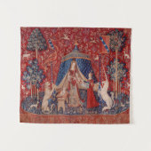 Lady and Unicorn Medieval Tapestry Desire Wandteppich (Vorderseite (Horizontal))