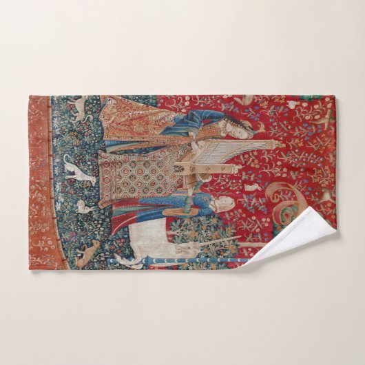 Lady and Unicorn Medieval Tapestry Hearing Badhandtuch Set (Handtuch)