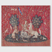Lady and Unicorn Medieval Tapestry Sight Geschenkpapier (Flach)