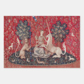 Lady and Unicorn Medieval Tapestry Sight Geschenkpapier Set (Vorderseite)
