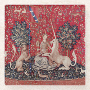 Lady and Unicorn Medieval Tapestry Sight Glasuntersetzer