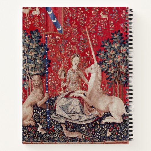 Lady and Unicorn Medieval Tapestry Sight Notizblock (Rückseite)