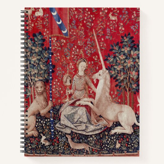 Lady and Unicorn Medieval Tapestry Sight Notizblock (Vorderseite)