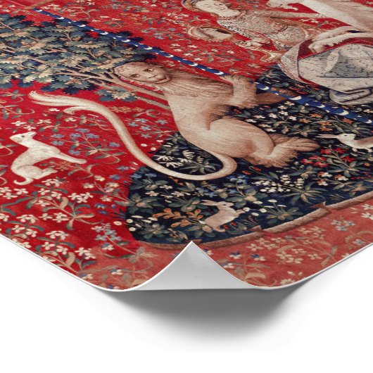 Lady and Unicorn Medieval Tapestry Sight Poster (Ecke)