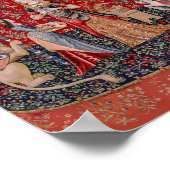 Lady and Unicorn Medieval Tapestry Smell Poster (Ecke)