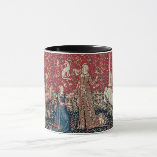 Lady and Unicorn Medieval Tapestry Taste Tasse (Zentrum)