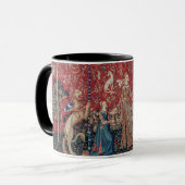 Lady and Unicorn Medieval Tapestry Taste Tasse (Vorderseite Links)