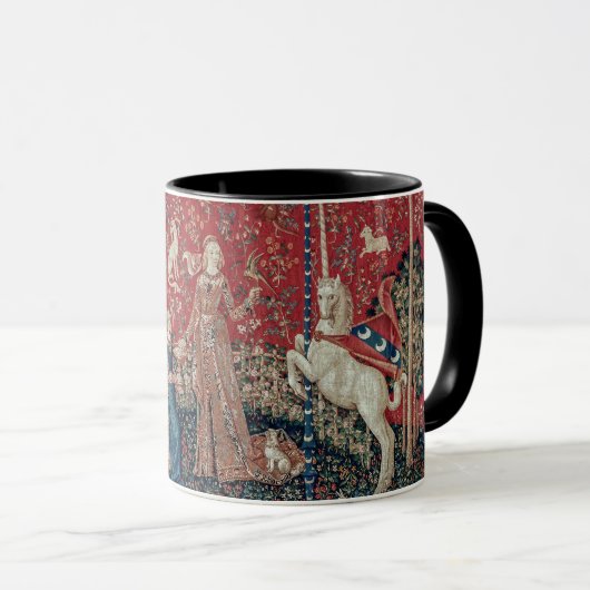Lady and Unicorn Medieval Tapestry Taste Tasse (VorderseiteRechts)