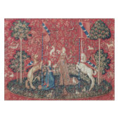 Lady and Unicorn Medieval Tapestry Taste Tischdecke (Vorderseite (Horizontal))