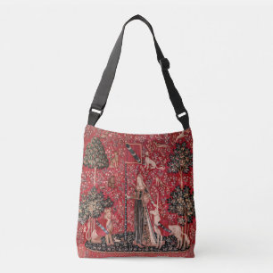 Lady and Unicorn Medieval Tapestry Touch Tragetaschen Mit Langen Trägern