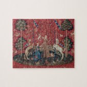 Lady and Unicorn Mittelalterliche Tapestation Gesc Puzzle (Horizontal)