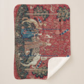 Lady and Unicorn Mittelalterliche Tapestation Gesc Sherpadecke (Vorderseite)