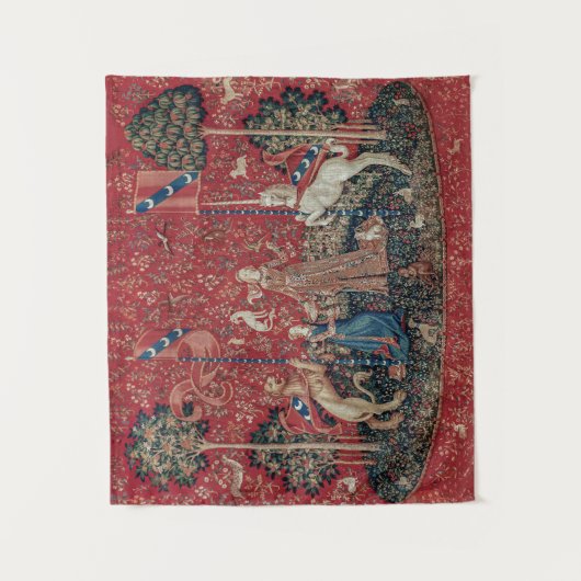 Lady and Unicorn Mittelalterliche Tapestation Gesc Wandteppich (Vorderseite)