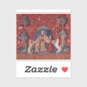 Lady and Unicorn Mittelalterliche Tapestry Aufkleber (Blatt)
