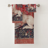 Lady and Unicorn Mittelalterliche Tapestry - Blick Badhandtuch Set (Insitu)