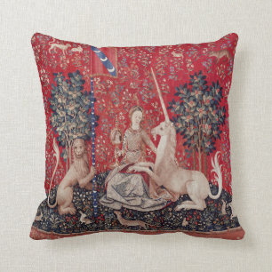 Lady and Unicorn Mittelalterliche Tapestry - Blick Kissen