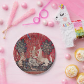 Lady and Unicorn Mittelalterliche Tapestry - Blick Pappteller (Party)