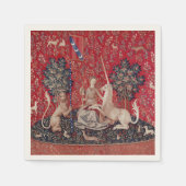 Lady and Unicorn Mittelalterliche Tapestry - Blick Serviette (Vorderseite)