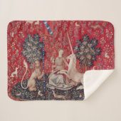 Lady and Unicorn Mittelalterliche Tapestry - Blick Sherpadecke (Vorderseite (Horizontal))