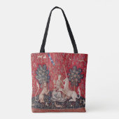 Lady and Unicorn Mittelalterliche Tapestry - Blick Tasche (Rückseite)