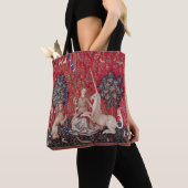 Lady and Unicorn Mittelalterliche Tapestry - Blick Tasche (Von Nahem)