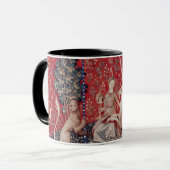 Lady and Unicorn Mittelalterliche Tapestry - Blick Tasse (Vorderseite Links)