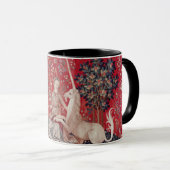 Lady and Unicorn Mittelalterliche Tapestry - Blick Tasse (VorderseiteRechts)