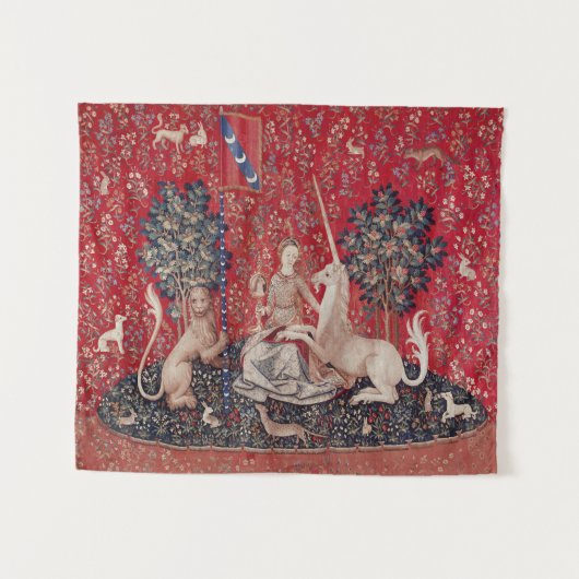 Lady and Unicorn Mittelalterliche Tapestry - Blick Wandteppich (Vorderseite (Horizontal))