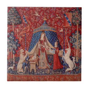 Lady and Unicorn Mittelalterliche Tapestry Fliese