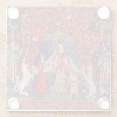 Lady and Unicorn Mittelalterliche Tapestry Glasuntersetzer (Rückseite)