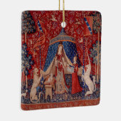 Lady and Unicorn Mittelalterliche Tapestry Keramikornament (Rechts)
