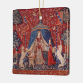 Lady and Unicorn Mittelalterliche Tapestry Keramikornament (Links)